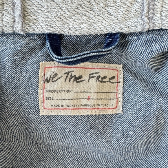 NWOT Free People Women's "Throwback Hooded Denim Knit Jacket" Boho Crop Size S - Picture 8 of 12